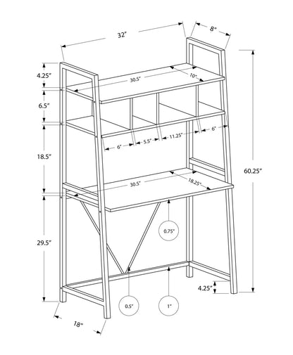 Computer Desk white Unique Piece Furniture with leaning frame and storage shelves schematic on Tampa Home & Garden Store