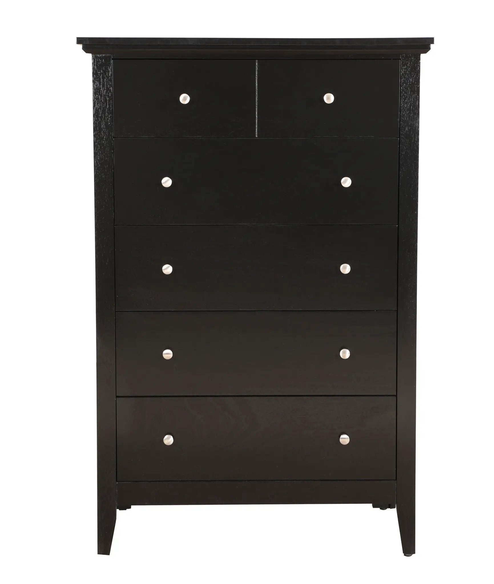 Hammond Chest black six-drawer accent chest with round silver knobs Unique Piece Furniture on Tampa Home & Garden Store