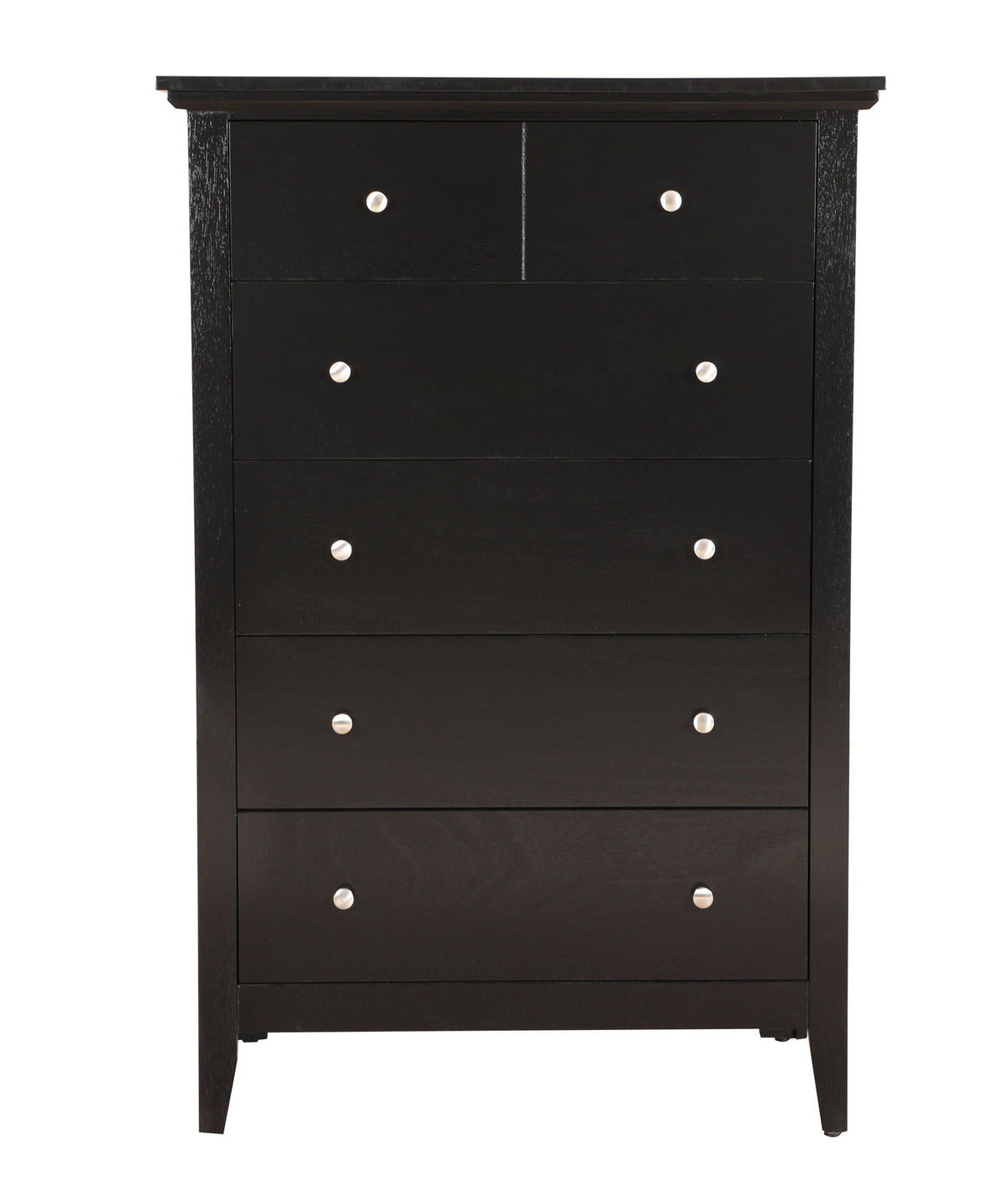 Accent chest black wood veneer with nickel hardware 6-drawer unit on Tampa Home & Garden Store
