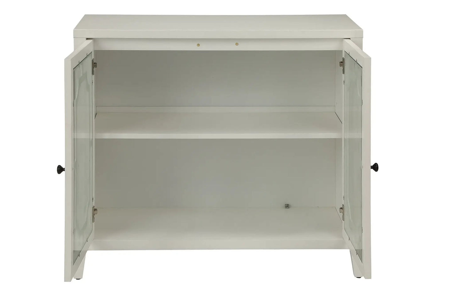 Ceara White Console Cabinet With Glass Doors