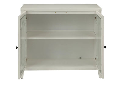 Ceara White Console Cabinet With Glass Doors