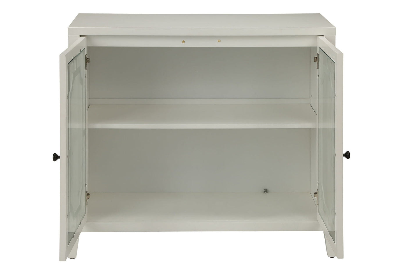 Ceara Console Cabinet white with glass doors and interior shelf accent storage on Tampa Home & Garden Store