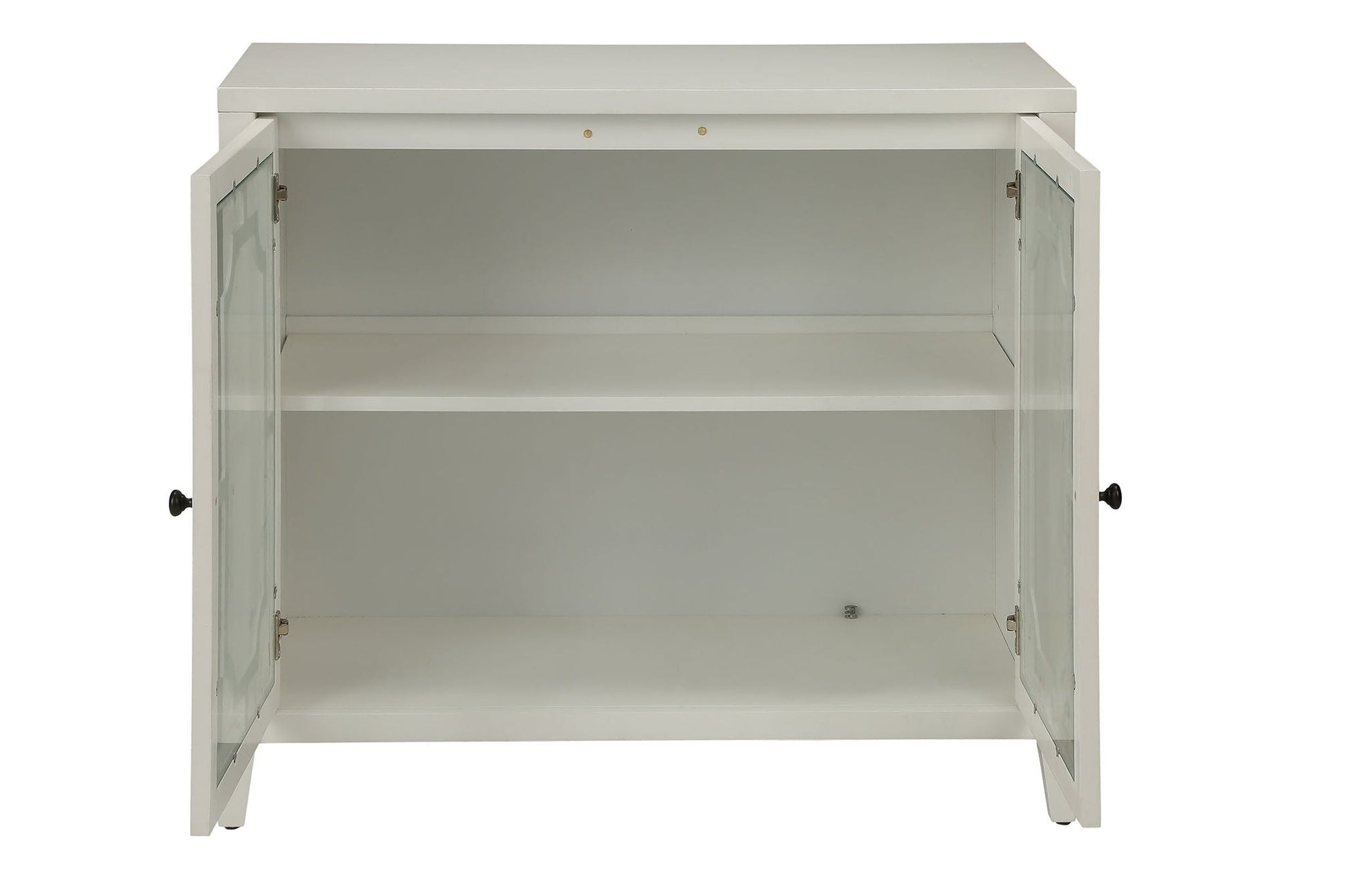 Ceara Console Cabinet white with glass doors and interior shelf accent storage on Tampa Home & Garden Store