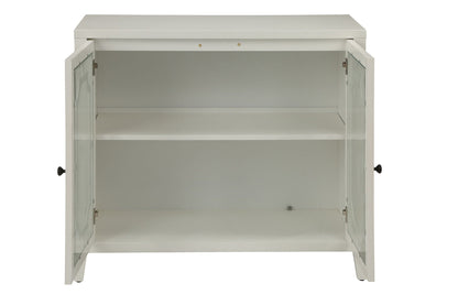 Ceara Console Cabinet white with glass doors and interior shelf accent storage on Tampa Home & Garden Store