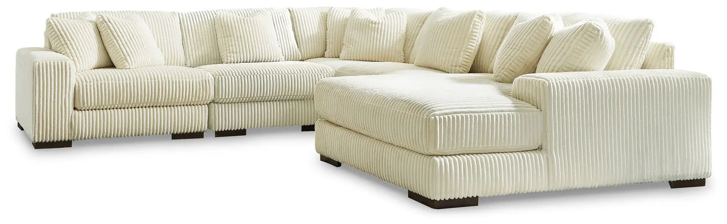 Lindyn Sectional Sofa with Cord Upholstery