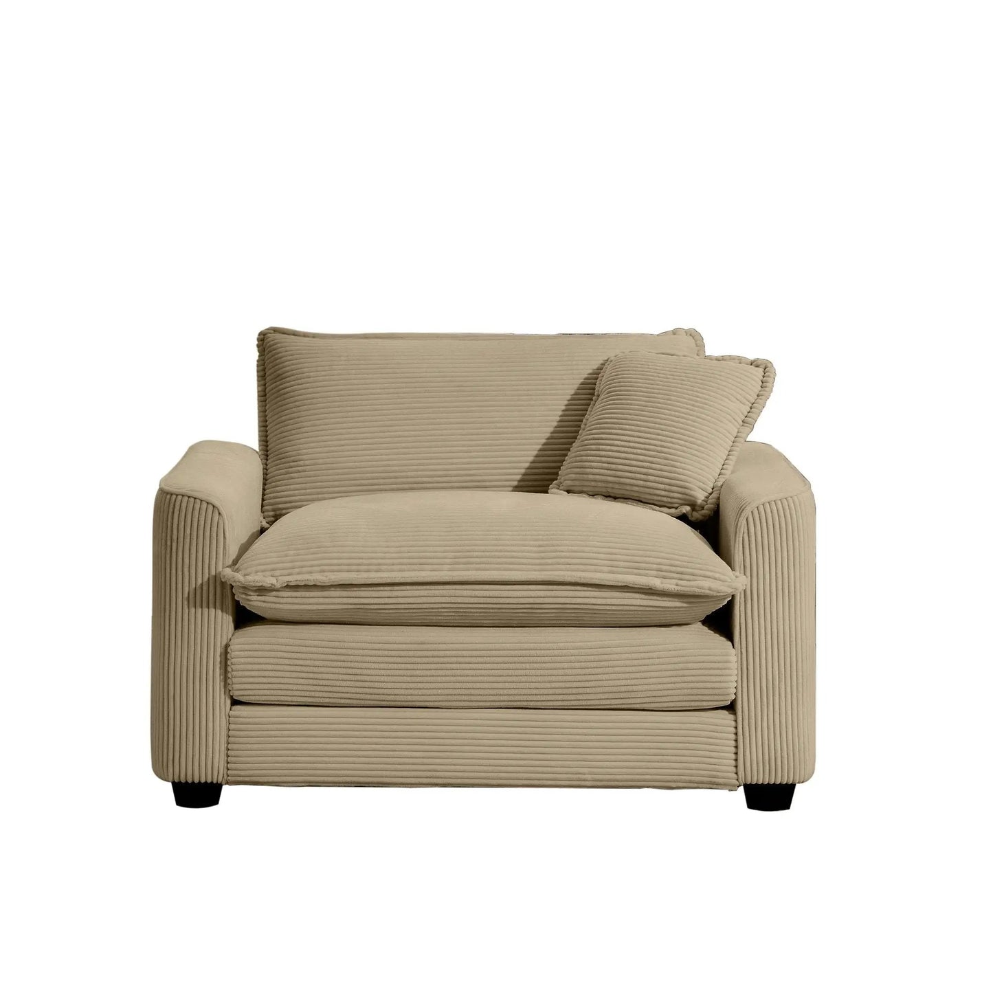 Modern Classic Fabric Chair Deep Seat with Pillow beige corduroy by Unique Piece Furniture on Tampa Home & Garden Store