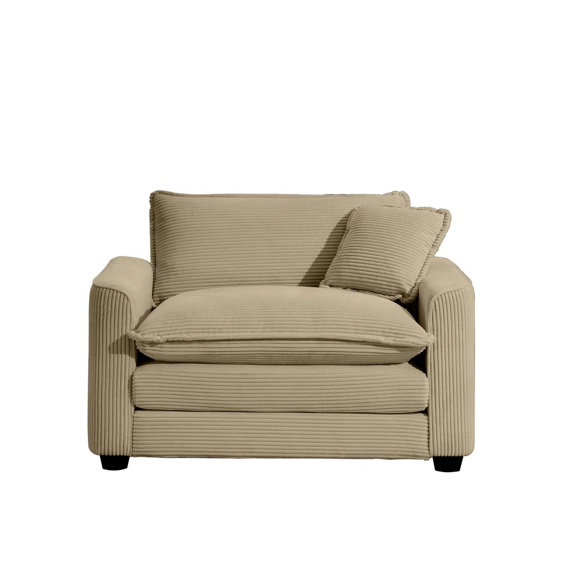Modern Classic Fabric Chair Deep Seat with Pillow beige corduroy by Unique Piece Furniture on Tampa Home & Garden Store