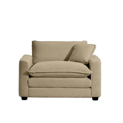 Modern Classic Fabric Chair Deep Seat with Pillow beige corduroy by Unique Piece Furniture on Tampa Home & Garden Store