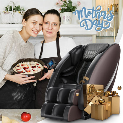 Massage chair recliner HouseOfZazla with zero-g and full body air pressure black leather on Tampa Home & Garden Store