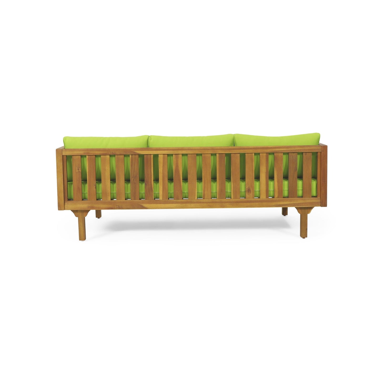 Claremont 3 Seater Daybed teak acacia frame lime cushions by HouseOfZazla Sofas on Tampa Home & Garden Store