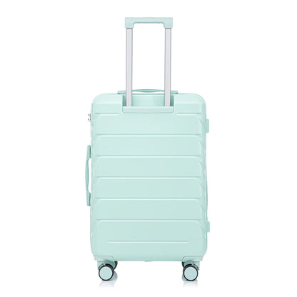Mint green spinner luggage from HouseOfZazla with telescoping handle and four wheels on Tampa Home & Garden Store