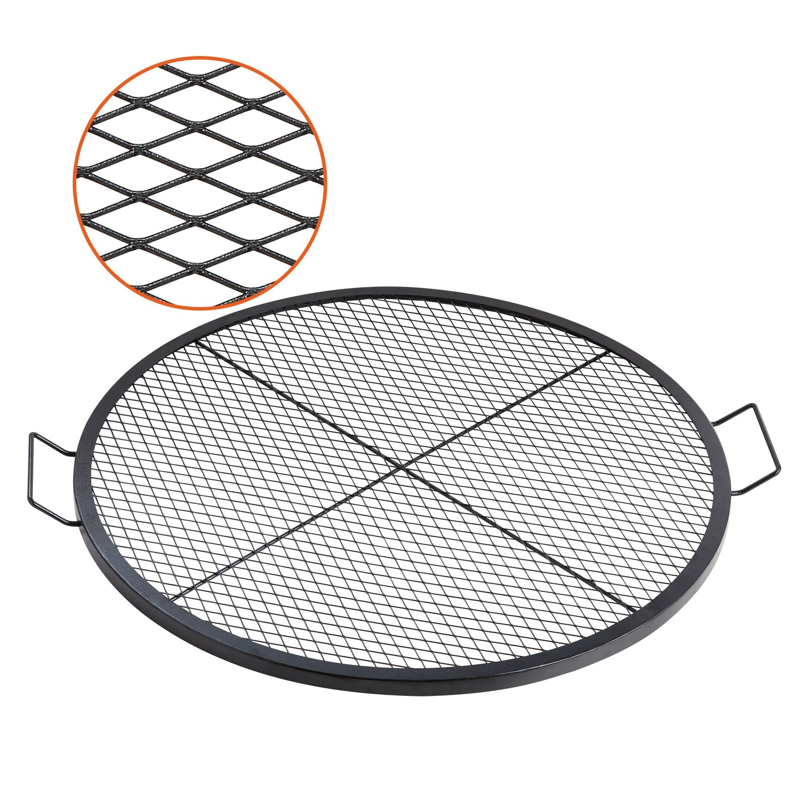 X-Marks Fire Pit Grill Grate 36 Inch round mesh with diamond grid and handles HouseOfZazla on Tampa Home & Garden Store