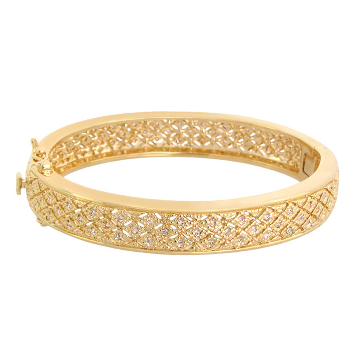 Glamour Pave Bangle - gold tone eternity bracelet with pave lattice by Lauren G Adams on Tampa Home & Garden Store