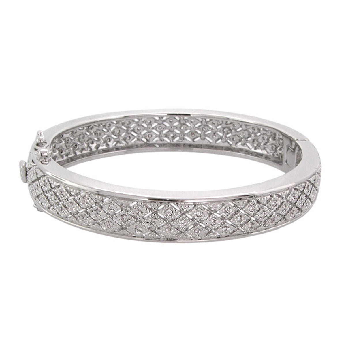 Glamour Pave Bangle in silver-tone with pave stones by Lauren G Adams on Tampa Home & Garden Store