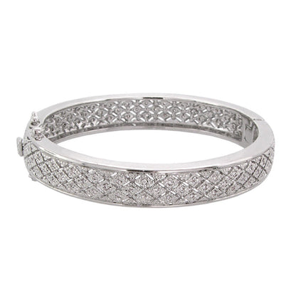 Glamour Pave Bangle in silver-tone with pave stones by Lauren G Adams on Tampa Home & Garden Store