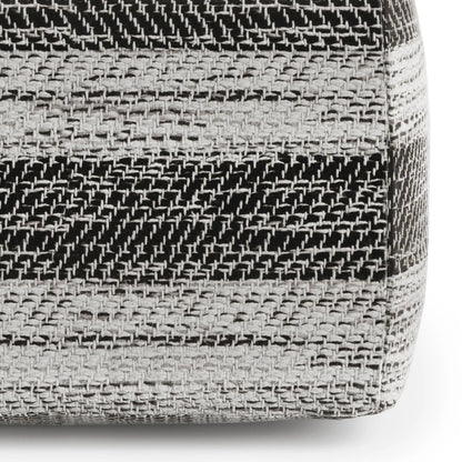 Clay Square Pouf upholstered in black white basketweave fabric by Unique Piece Furniture on Tampa Home & Garden Store