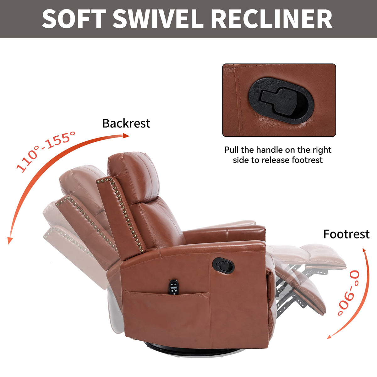 Red genuine leather heat massage manual recliner chair by HouseOfZazla on Tampa Home & Garden Store