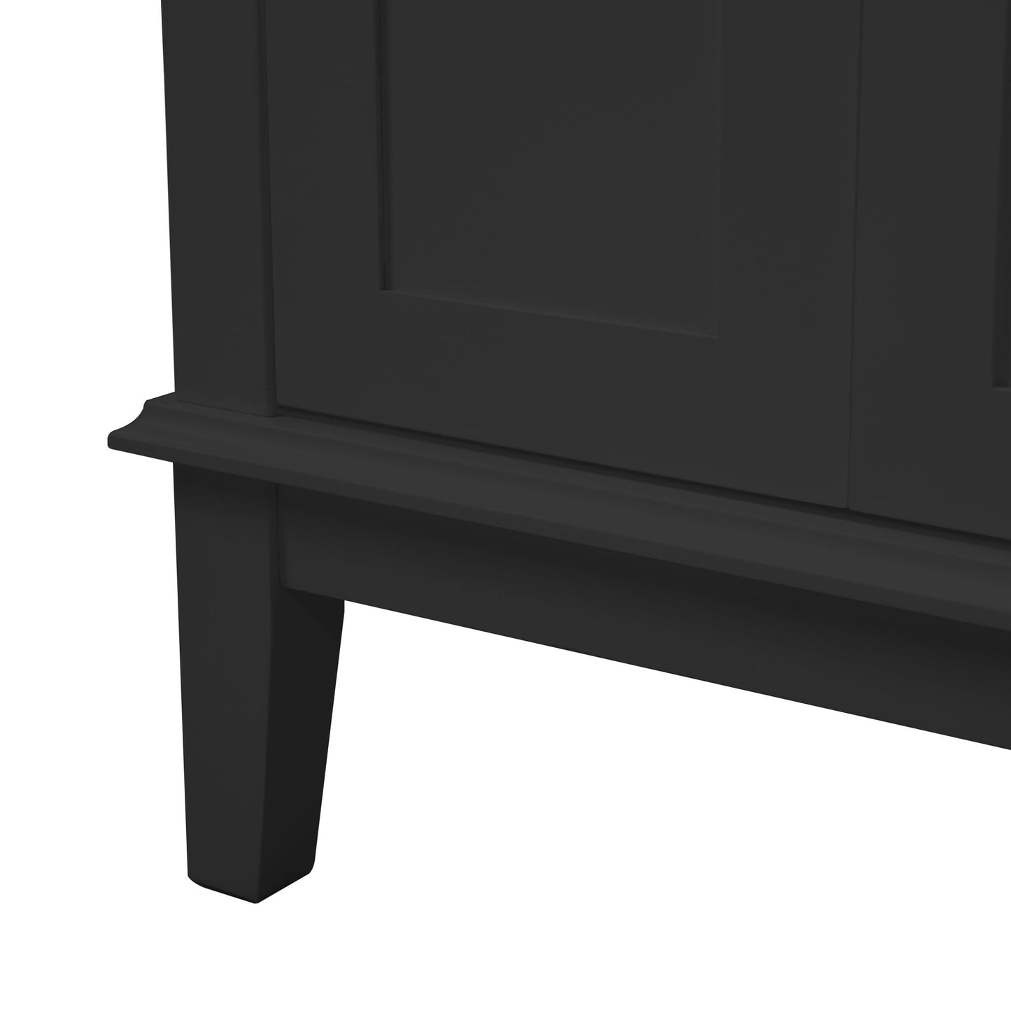 Dark finish modern bathroom vanity base with square legs on Tampa Home & Garden Store