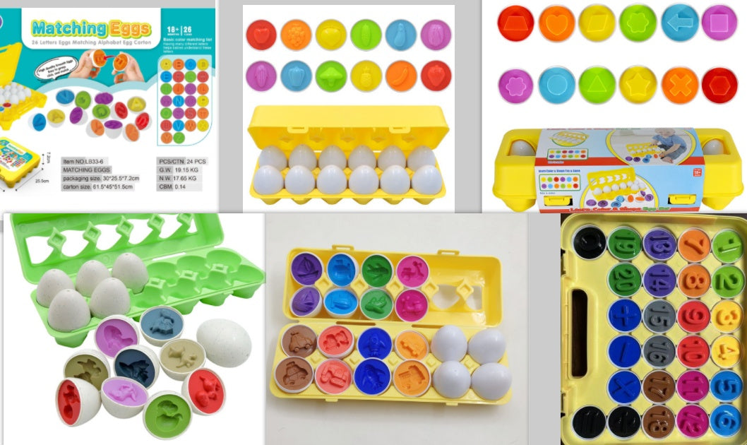 Smart Egg Toy set by Sell My Stuff with colorful Montessori eggs and shape sorter trays on Tampa Home & Garden Store