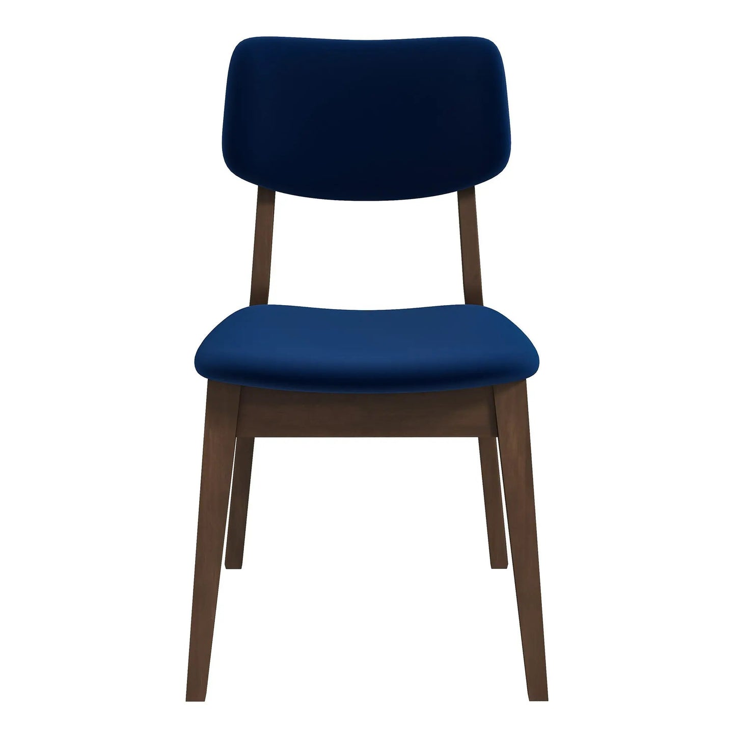 Carlos solid back side chair set of 2 navy fabric upholstery with wood legs Unique Piece on Tampa Home & Garden Store