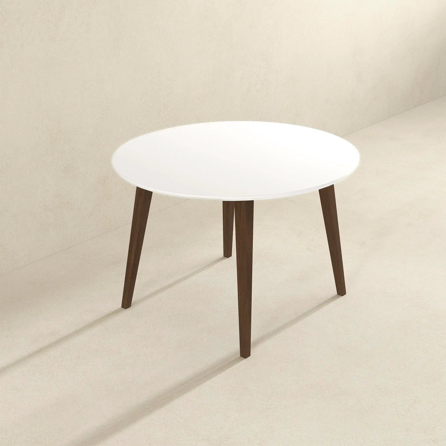 Paloma dining table round white top with dark wood legs by Unique Piece Furniture on Tampa Home & Garden Store