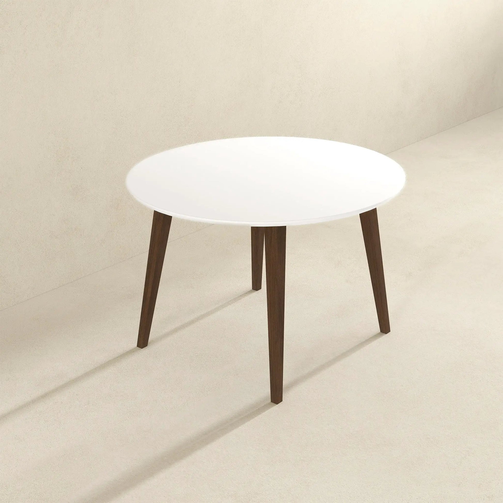 Paloma dining table round white top with dark wood legs by Unique Piece Furniture on Tampa Home & Garden Store