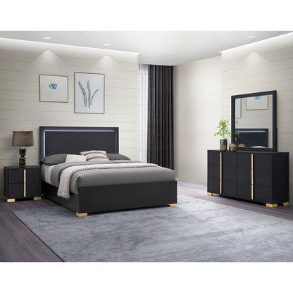 Jeremiah Modern Bedroom Set and Led Headboard