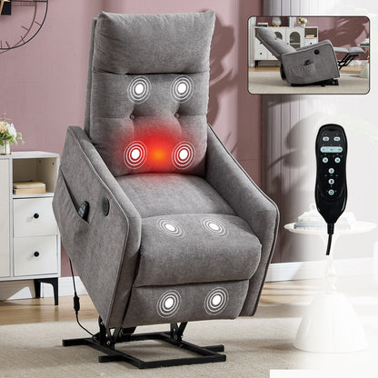 Comfortmax single motor lift recliner chair gray fabric with remote by HouseOfZazla on Tampa Home & Garden Store