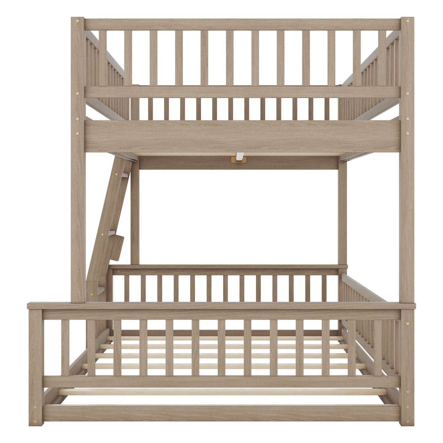 Bunk Bed With Ladder And Guardrails in natural wood by HouseOfZazla on Tampa Home & Garden Store