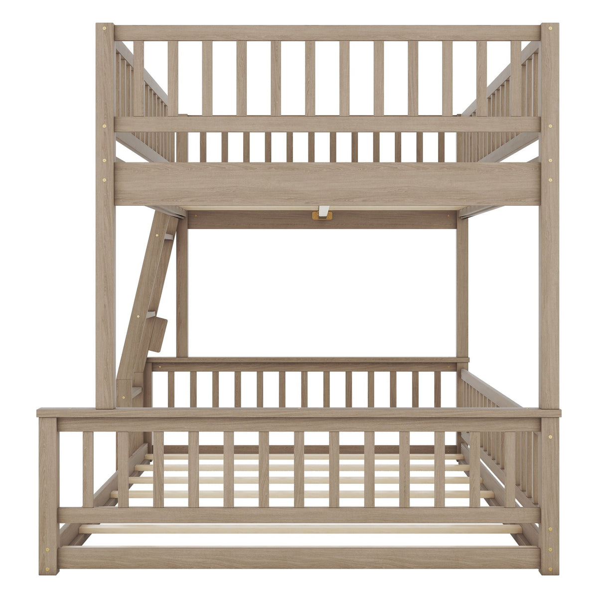 Bunk Bed With Ladder And Guardrails in natural wood by HouseOfZazla on Tampa Home & Garden Store