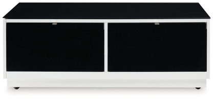 Gardoni Glass Coffee Table in White and Black