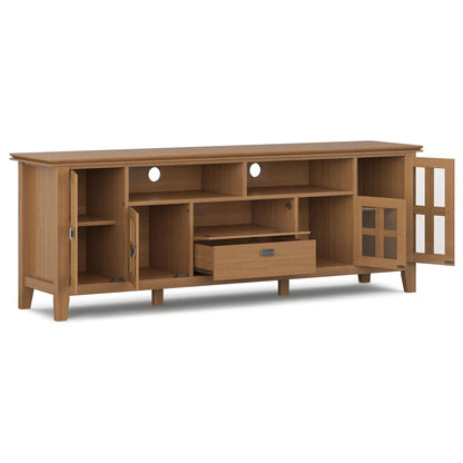Artisan Tv Media Stand Glass Doors and Drawers