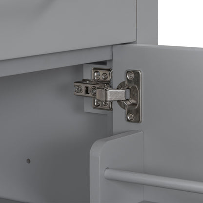 HouseOfZazla modern bathroom vanity grey with soft-close doors and hinge hardware on Tampa Home & Garden Store