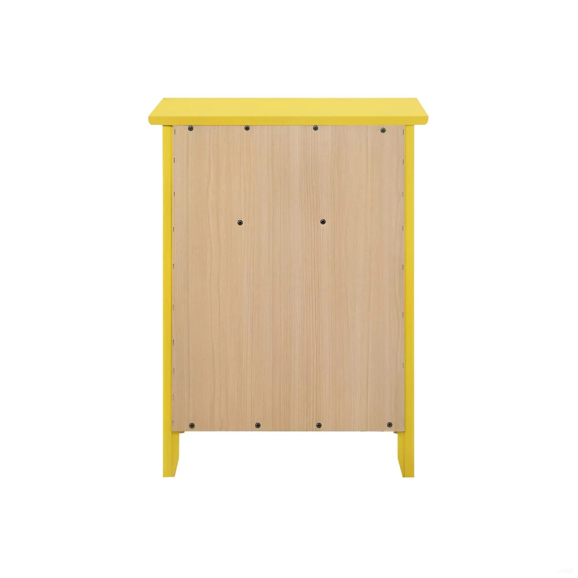 1 Drawer / 1 Door Nightstand yellow frame natural wood door panel by Unique Piece Furniture on Tampa Home & Garden Store