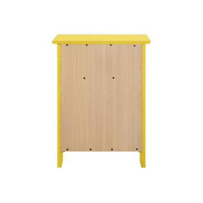 1 Drawer / 1 Door Nightstand yellow frame natural wood door panel by Unique Piece Furniture on Tampa Home & Garden Store