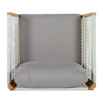 Acacia Wood Patio Chair and Woven Rope Accents