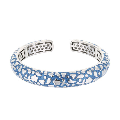 Flowers by Orly Bangle Slim Pebble Cuff blue white enamel hinged bracelet Lauren G Adams on Tampa Home & Garden Store