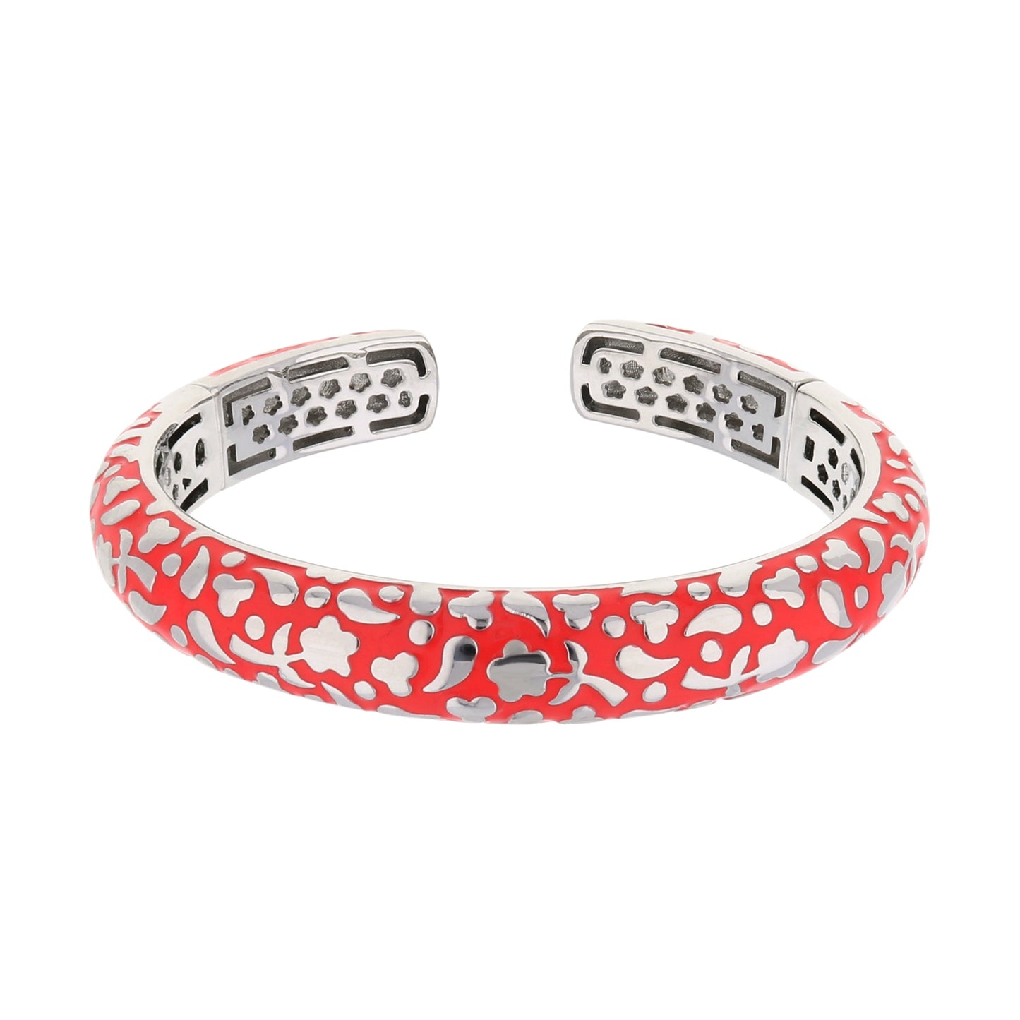 Flowers by Orly Bangle Slim Pebble Cuff red patterned hinged bracelet by Lauren G Adams on Tampa Home & Garden Store