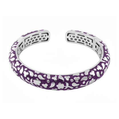 Hinged purple bangle Flowers by Orly Pebble Cuff with white floral cutouts Lauren G Adams on Tampa Home & Garden Store