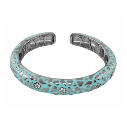 Hinged bangle Flowers by Orly Turquoise Pavé Blossom Cuff with cutouts Lauren G Adams on Tampa Home & Garden Store