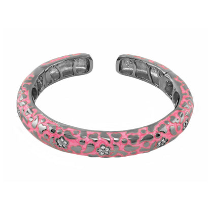 Flowers by Orly Slim Pavé Blossom Cuff hinged pink and silver pavé blossoms Lauren G Adams on Tampa Home & Garden Store