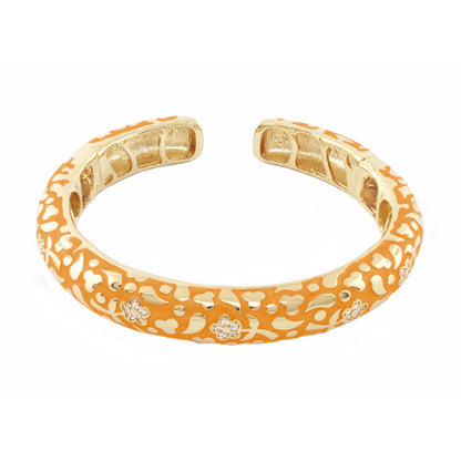 Flowers by Orly Bangle orange enamel hinged with pave blossom accents Lauren G Adams on Tampa Home & Garden Store