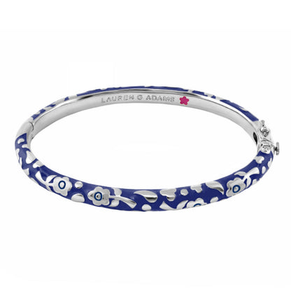 Flowers by Orly stackable bracelet in blue enamel with white floral pattern by Lauren G Adams on Tampa Home & Garden Store