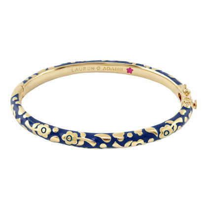 Flowers by Orly Stackable Bangle blue enamel with floral motif, Lauren G Adams bracelet on Tampa Home & Garden Store