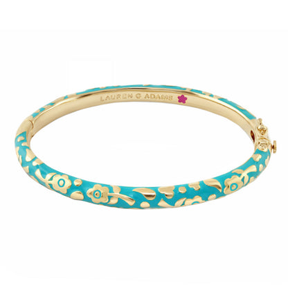 Flowers by Orly Stackable Bangle turquoise enamel with gold floral accents Lauren G Adams on Tampa Home & Garden Store