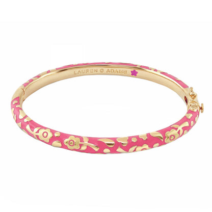 Flowers by Orly stackable bangle pink enamel with gold floral pattern Lauren G Adams on Tampa Home & Garden Store