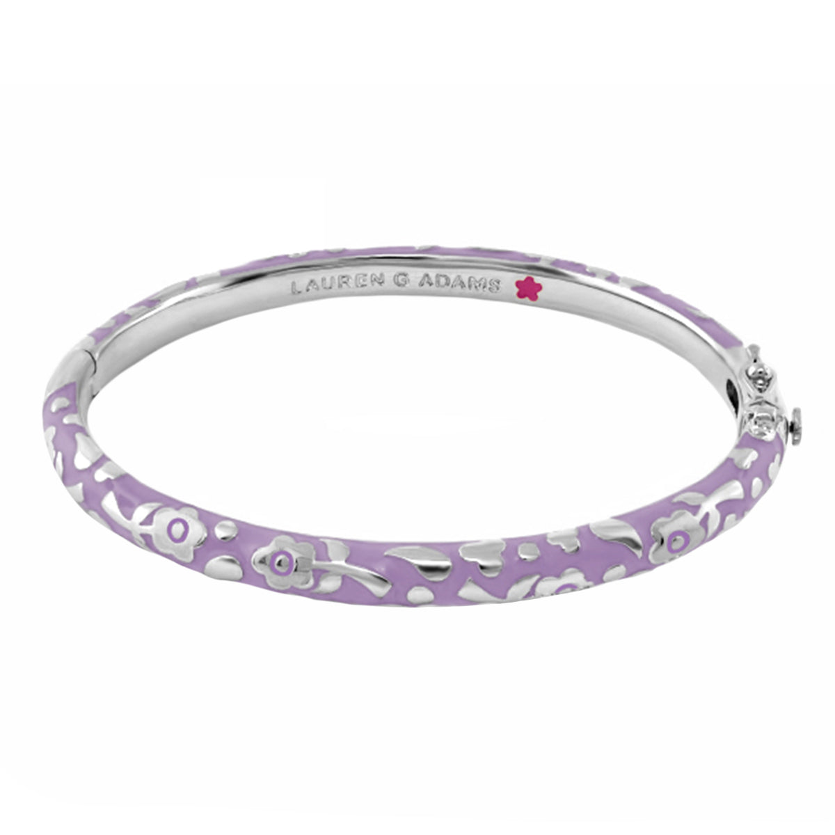 Flowers by Orly Stackable Bangle in lilac enamel with silver florals by Lauren G Adams on Tampa Home & Garden Store