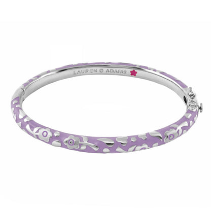 Flowers by Orly Stackable Bangle in lilac enamel with silver florals by Lauren G Adams on Tampa Home & Garden Store