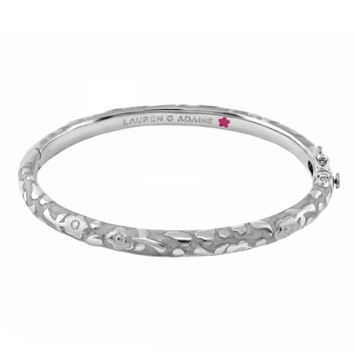 Flowers by Orly stackable bangle in silver with floral cutout design by Lauren G Adams on Tampa Home & Garden Store