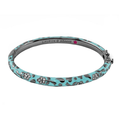 Flowers by Orly Stackable Bangle turquoise enamel with silver floral cutouts Lauren G Adams on Tampa Home & Garden Store